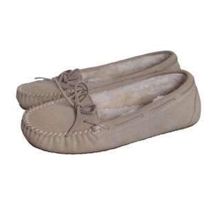 Minnetonka Moccasin Suede Faux Fur Lined Slippers‎ Women's